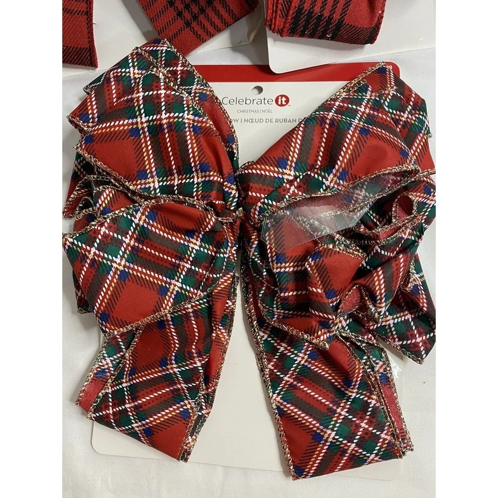 Christmas Plaid Wired Ribbon Bows 11